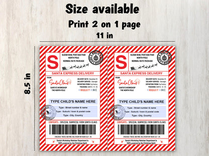 North pole express I Sleigh Mail Label | Elf Arrival Package | Santa Label | Editable Text | Christmas Shipping Label | Santa Mail Printable-Christmas -TheHustlingCatLady-Stickers, Labels & Tags