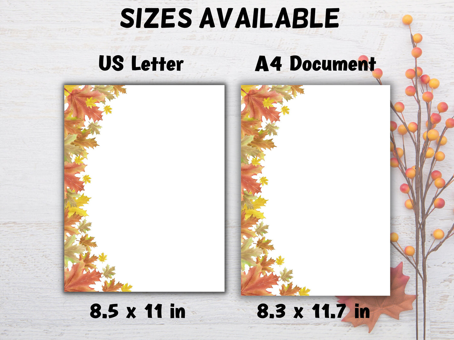 Fall autumn stationery, printable holiday stationary, realtor letter writing pad, personalized stationary, lined & unlined, student journal-Thanksgiving -TheHustlingCatLady-Stationery Sets