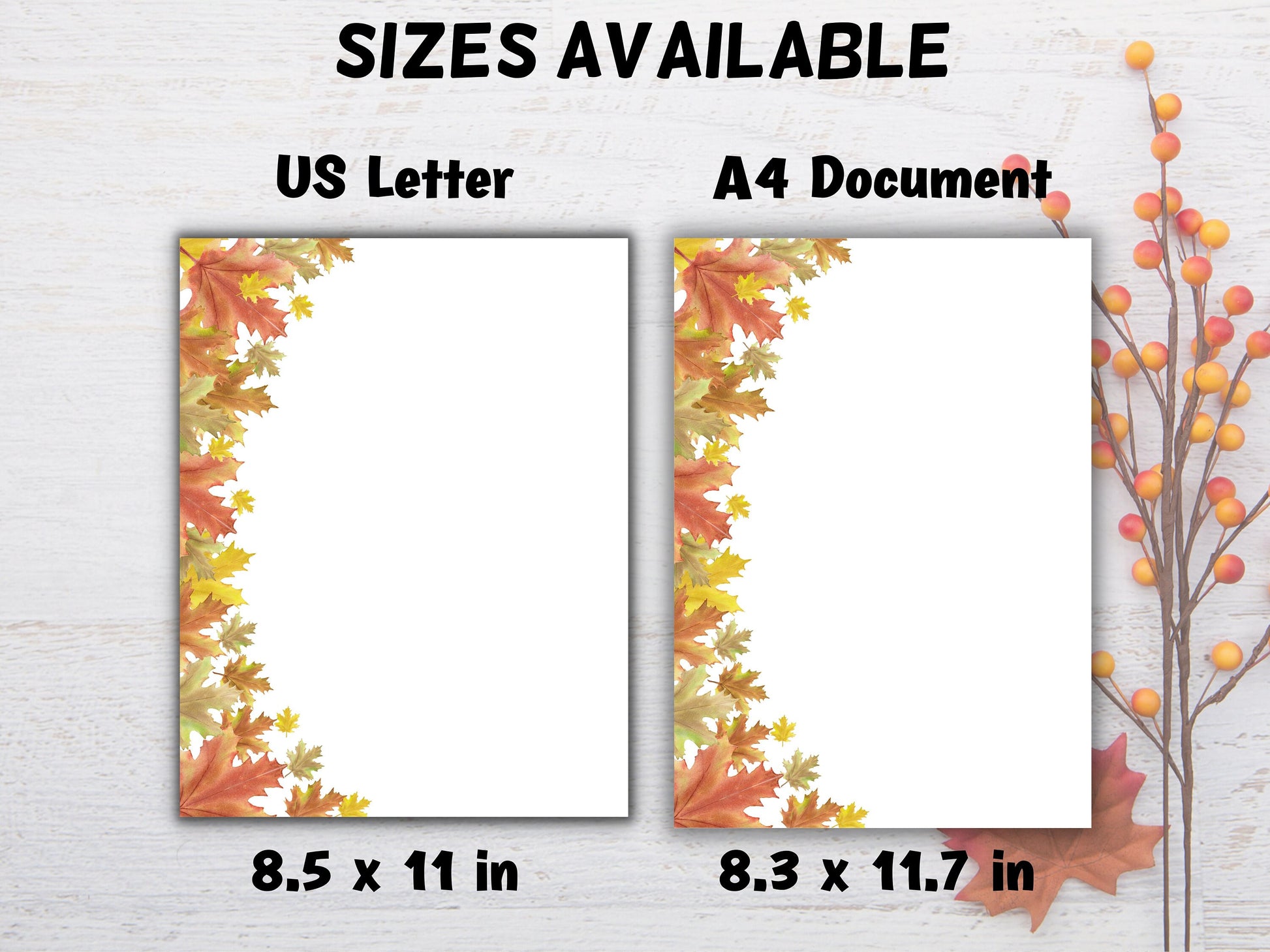 Fall autumn stationery, printable holiday stationary, realtor letter writing pad, personalized stationary, lined & unlined, student journal-Thanksgiving -TheHustlingCatLady-Stationery Sets