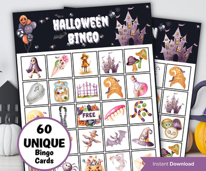 Halloween bingo cards, Mix and Mingle bingo party games , activities for kids teens, pre school activity for kids, teacher classroom bingo-Halloween Printables -TheHustlingCatLady-Party Games