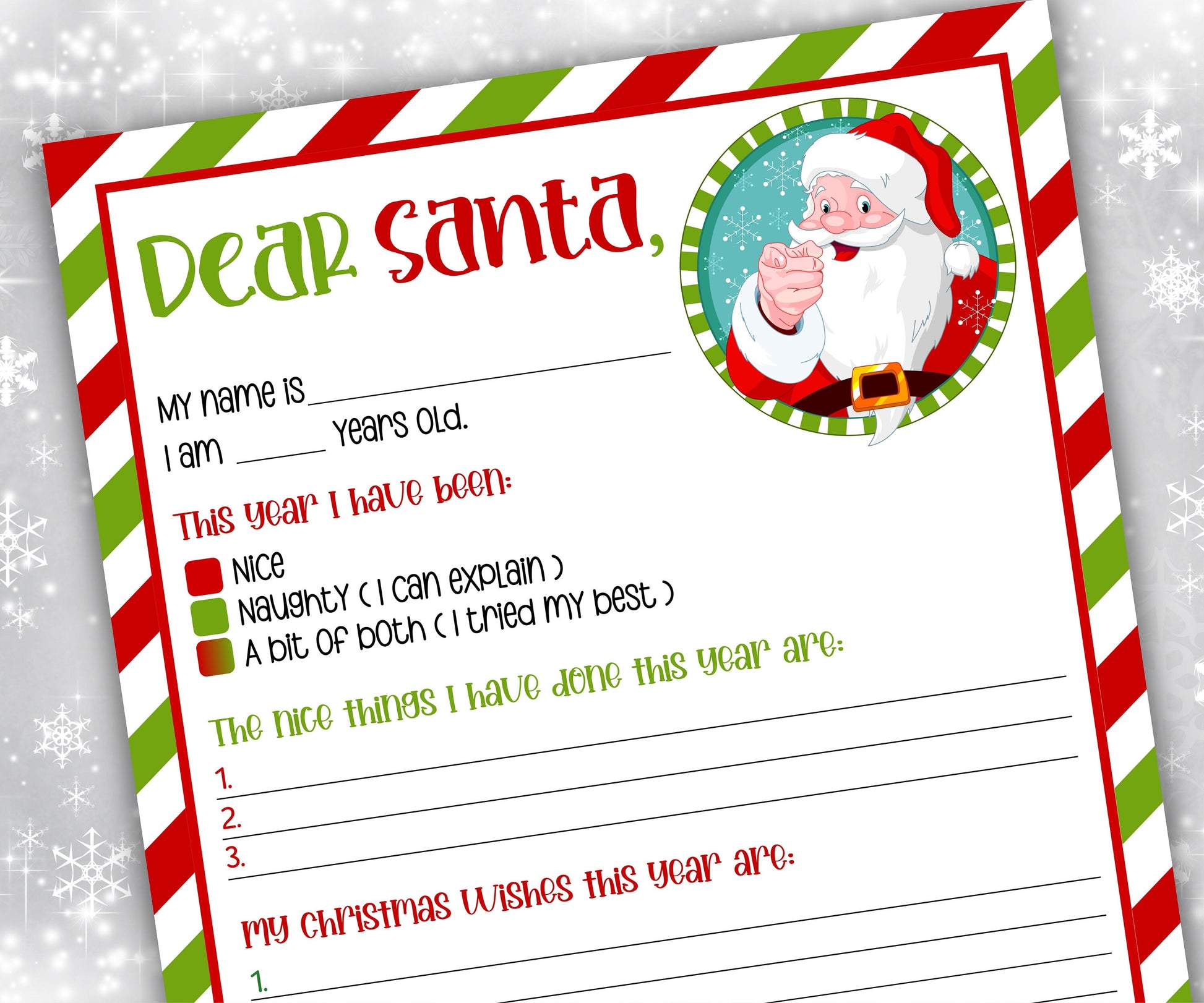 Letter To Santa | Christmas Printable | Santa Claus Letter |Printable Santa Letter | Printable Template | Christmas Santa Letter-Christmas -TheHustlingCatLady-Stickers, Labels & Tags