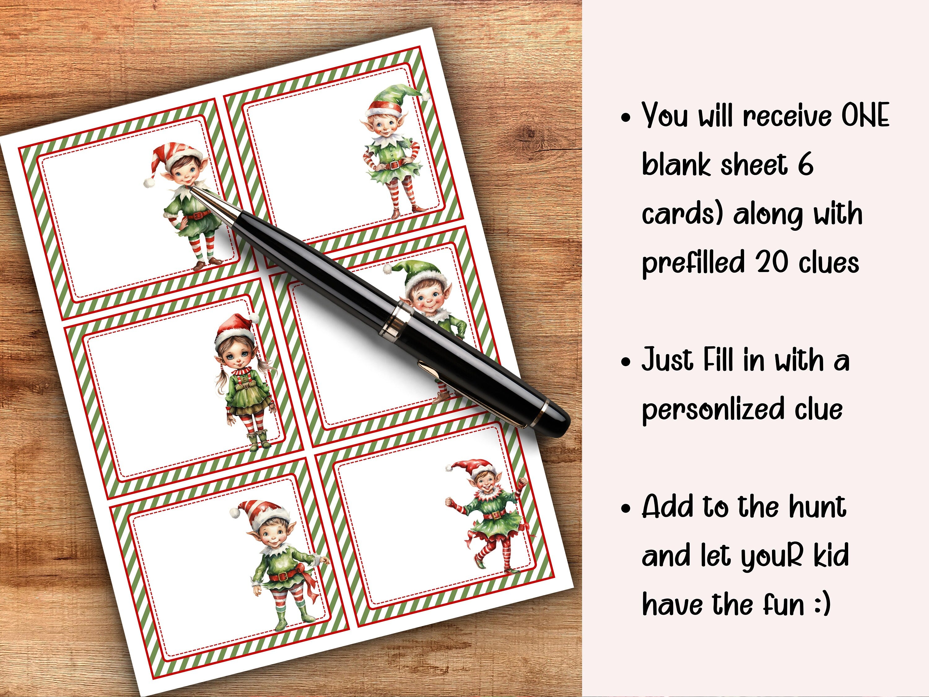 Elf Scavenger Hunt | Elf Props | Printable Elf Game | Christmas Elves Kid Treasure Hunt Clues | Elf Arrival Family Games | Mischief Elf game-Christmas -TheHustlingCatLady-Party Games