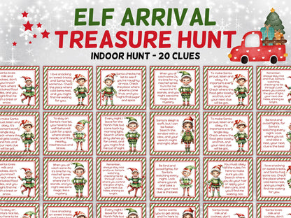 Elf Scavenger Hunt | Elf Props | Printable Elf Game | Christmas Elves Kid Treasure Hunt Clues | Elf Arrival Family Games | Mischief Elf game-Christmas -TheHustlingCatLady-Party Games