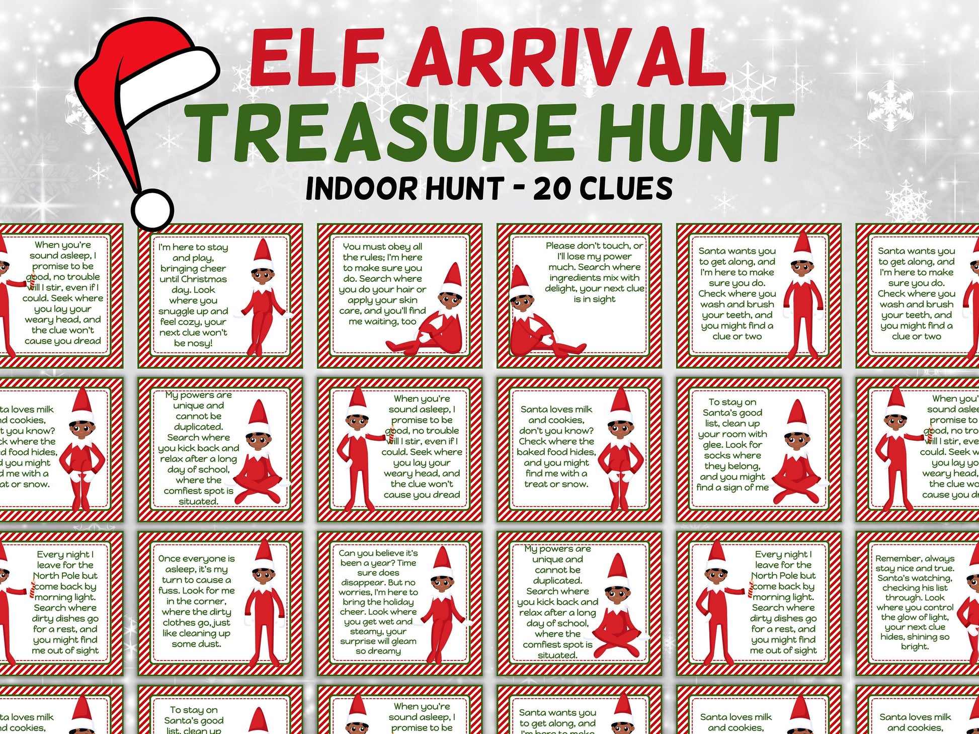 Elf Christmas scavenger hunt I Christmas Activities | Elf Mischief | Christmas Elves Kids Treasure Hunt Clues | Christmas Scavenger Hunt-Christmas -TheHustlingCatLady-Party Games