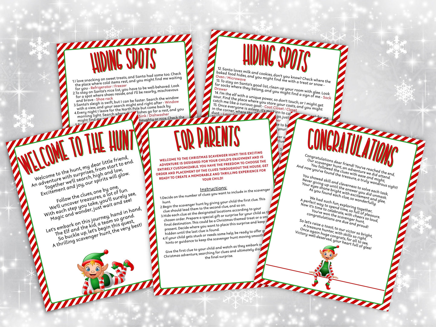 Scavenger Hunt Elf Hunt for teens | Elf Treasure Hunt For Kids | Elf Mischief | Elf Activities | Christmas Activities | Elf Hunt Code-Christmas -TheHustlingCatLady-Party Games