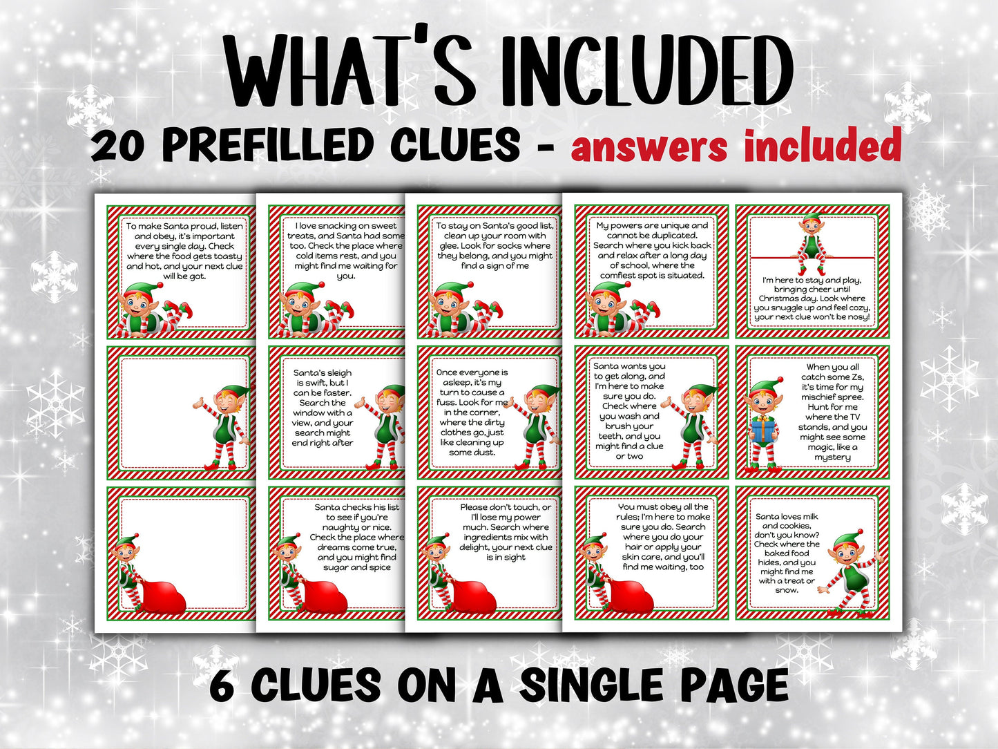 Scavenger Hunt Elf Hunt for teens | Elf Treasure Hunt For Kids | Elf Mischief | Elf Activities | Christmas Activities | Elf Hunt Code-Christmas -TheHustlingCatLady-Party Games