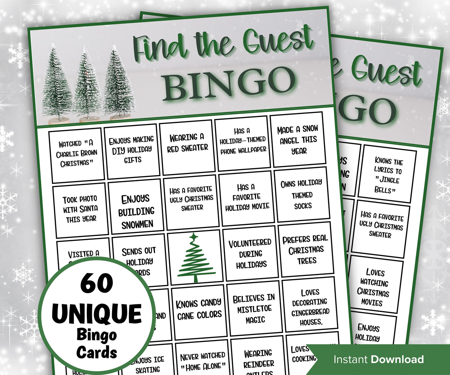 Find the guest Christmas bingo game, Christmas Party game, Find someone who, adult christmas game, guess the guest, fun christmas eve party-Christmas -TheHustlingCatLady-Party Games