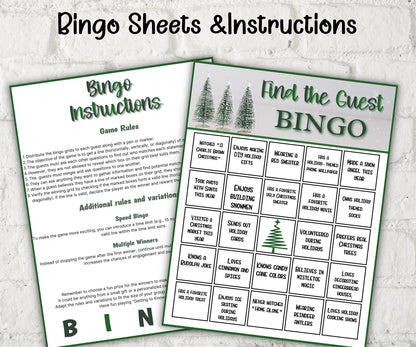 Christmas Find The Guest Game | Christmas Bingo | Find The Guest Bingo Game | Human Bingo | Office Party Game | Find Someone Who I Xmas game-Christmas -TheHustlingCatLady-Party Games