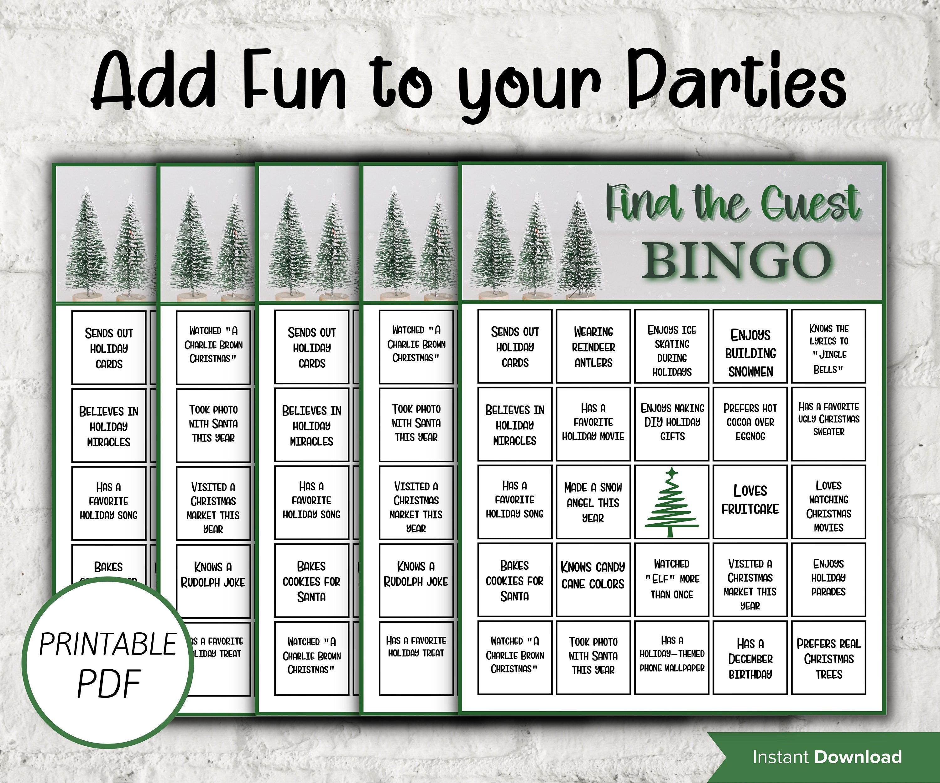 Find the guest Christmas bingo game, Christmas Party game, Find someone who, adult christmas game, guess the guest, fun christmas eve party-Christmas -TheHustlingCatLady-Party Games