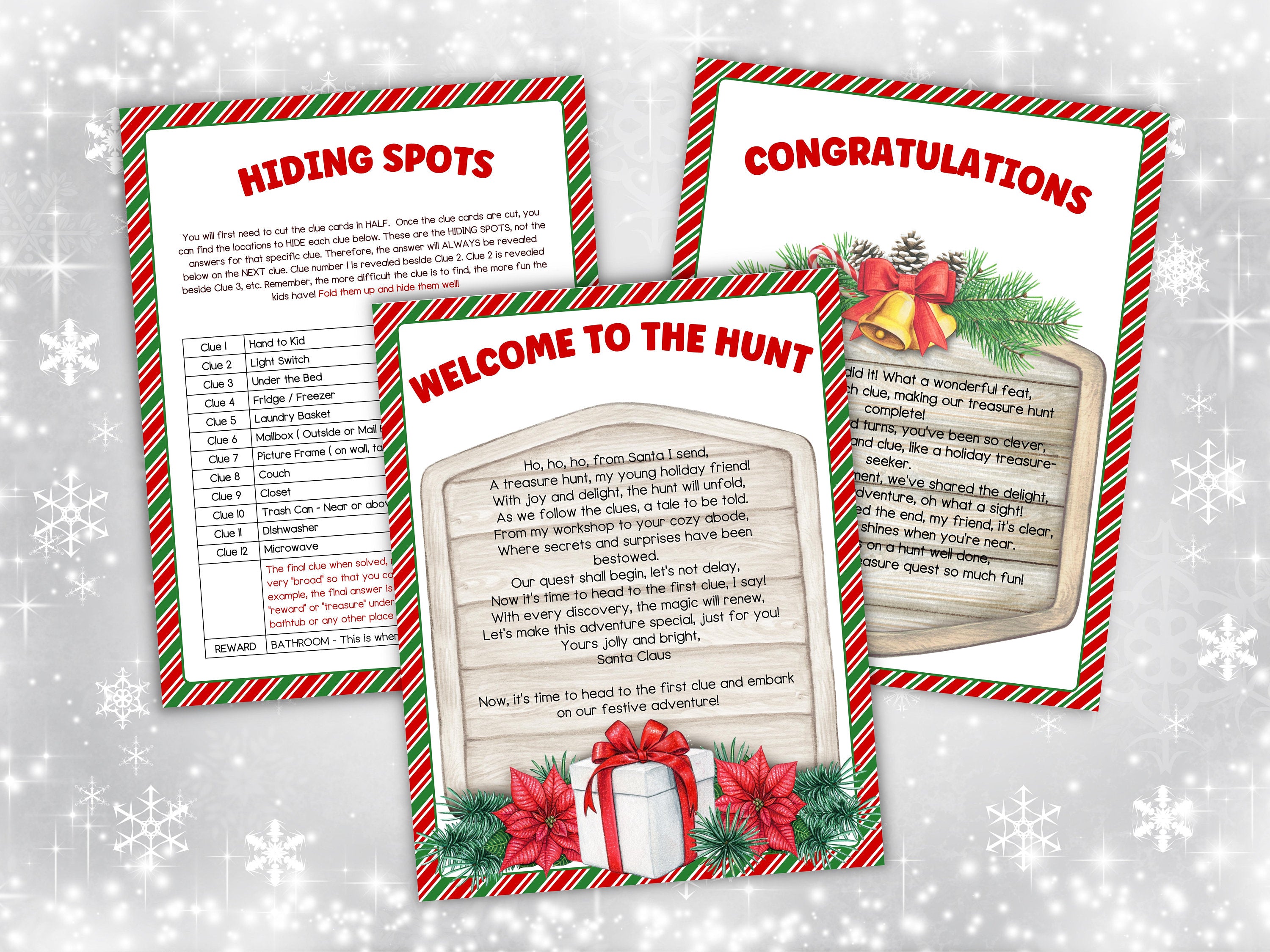 Treasure Hunt Christmas Activity | Indoor Scavenger Hunt | Christmas Elf Scavenger Hunt | Christmas Printable Games For Kids | teen Games-Christmas -TheHustlingCatLady-Party Games