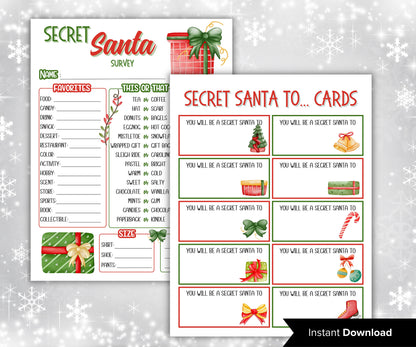 christmas all about me, office gift exchange form, xmas get to know you, secret santa questionnaire, coworkers teachers, staff appreciation-Christmas -TheHustlingCatLady-Party Games