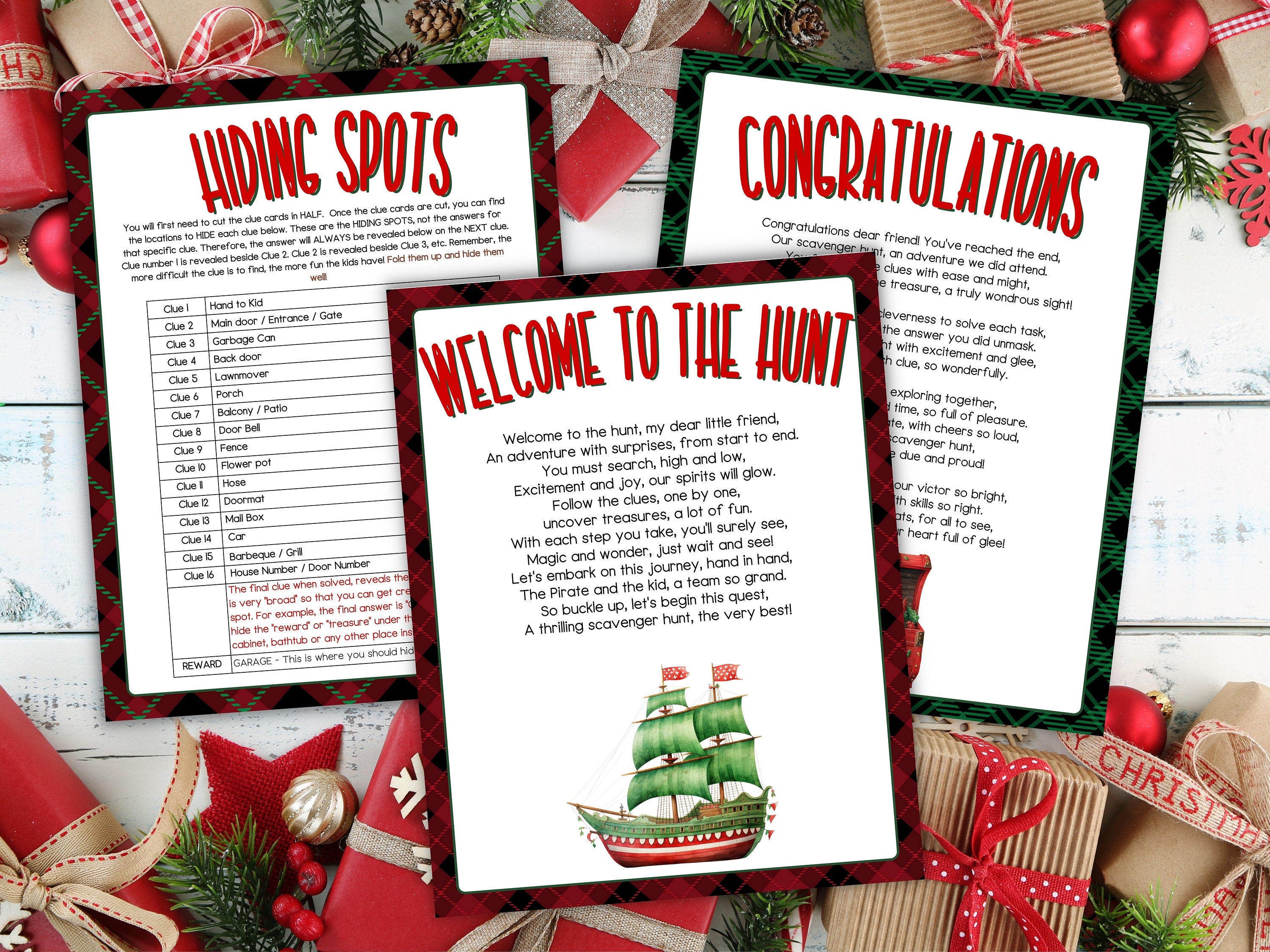 Pirate Treasure Hunt Christmas Activity | Outdoor Scavenger Hunt | Christmas Pirate Scavenger Hunt | Christmas Printable Games For teens-Christmas -TheHustlingCatLady-Party Games