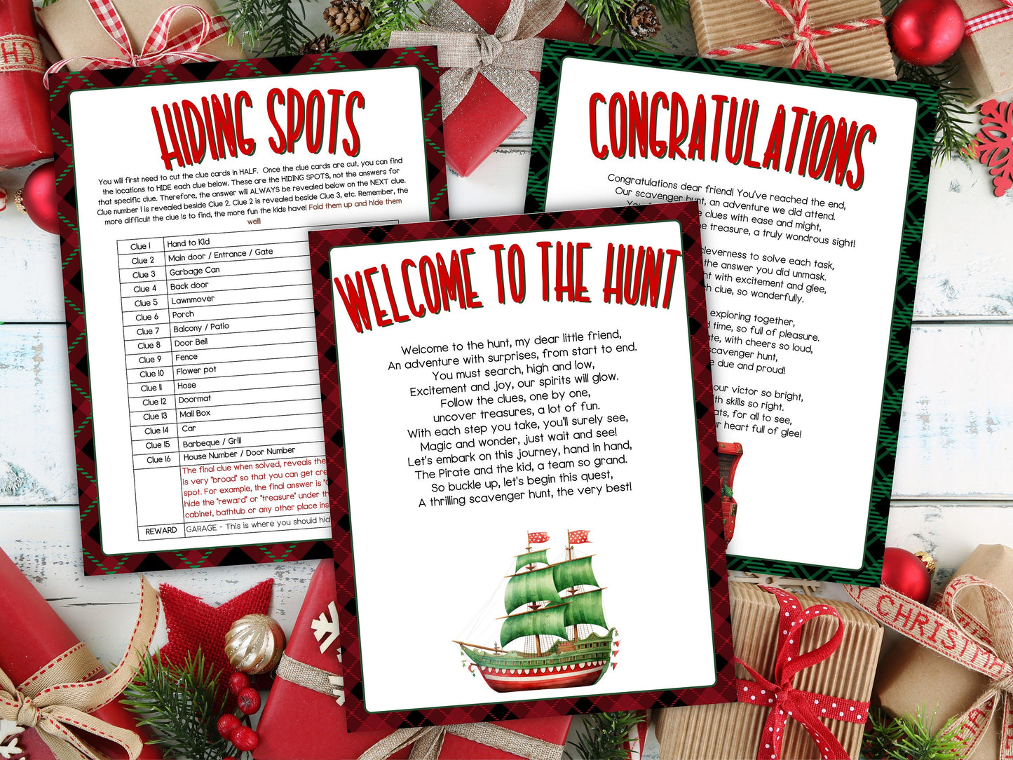 Pirate Treasure Hunt Christmas Activity | Outdoor Scavenger Hunt | Christmas Pirate Scavenger Hunt | Christmas Printable Games For teens-Christmas -TheHustlingCatLady-Party Games