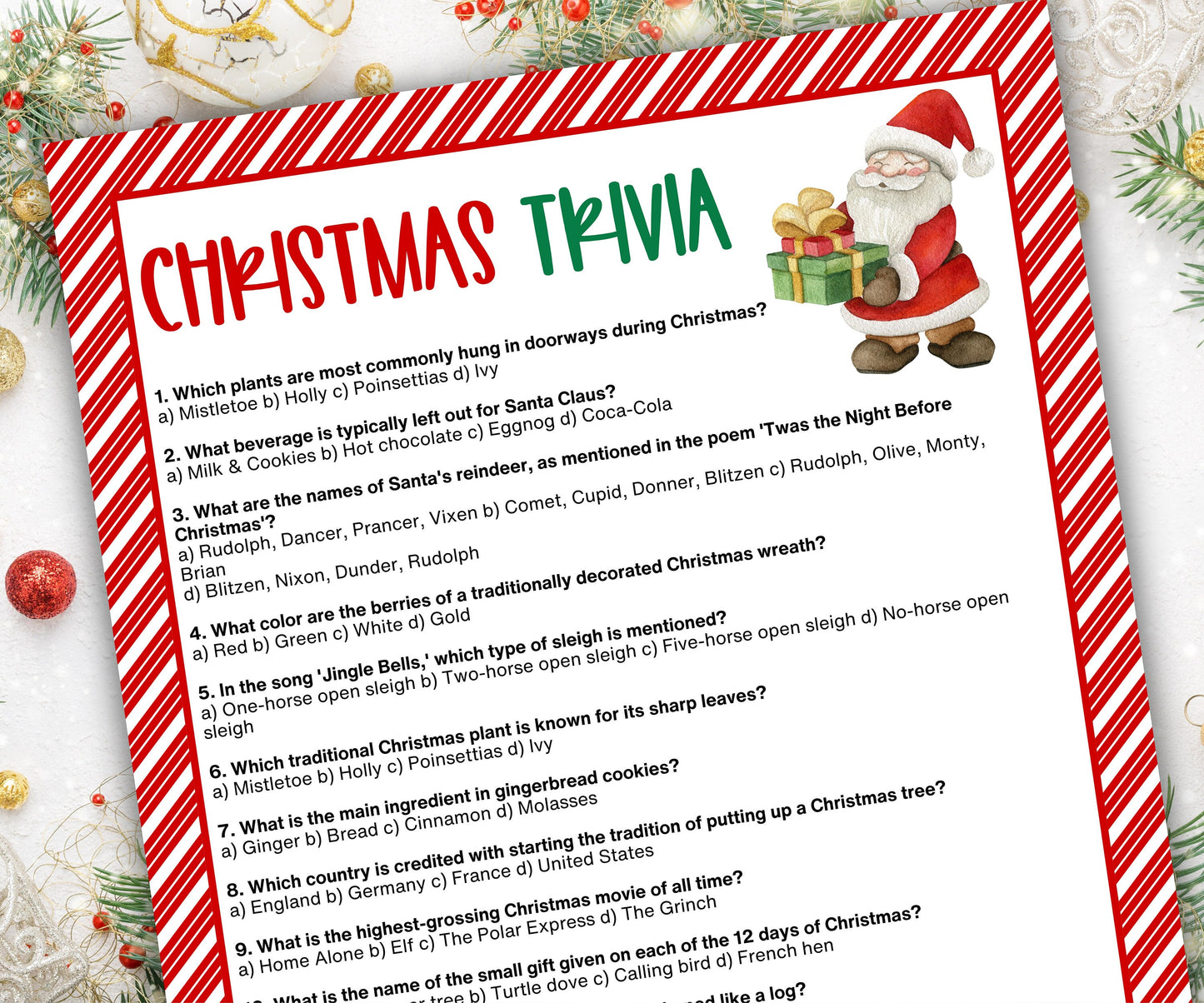 Christmas Trivia Game | Holiday Party Games | Family Christmas Game | Printable Trivia | Holiday Trivia | Christmas Day | Kids & Adults-Christmas -TheHustlingCatLady-Party Games