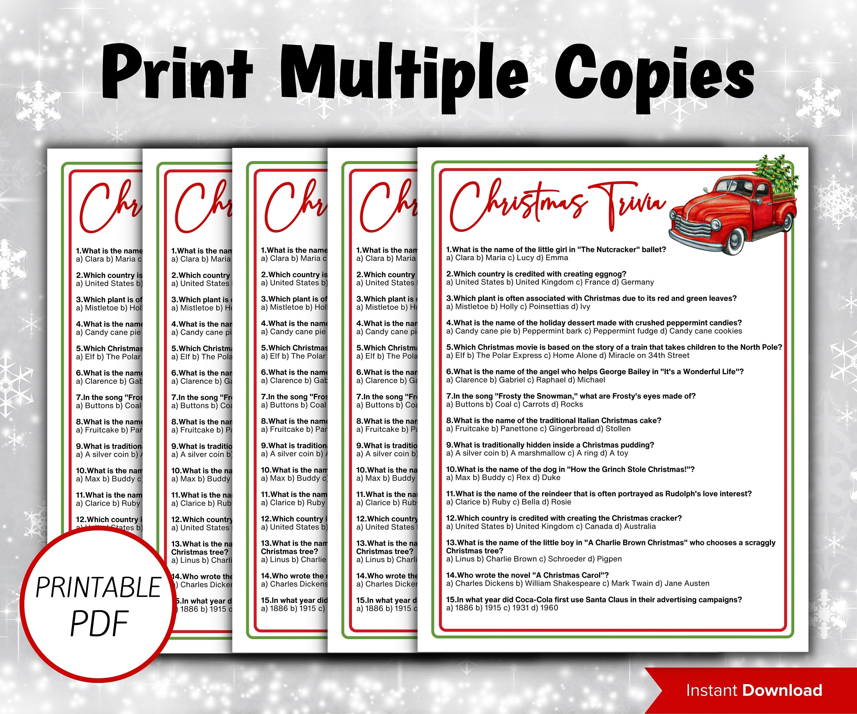 Office Trivia Printable I Fun Christmas Trivia Game | Christmas Trivia | Christmas Printable Game | Christmas Games For Kids | Family Games-Christmas -TheHustlingCatLady-Party Games