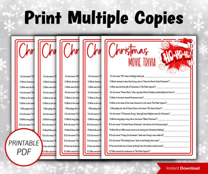 Movies Trivia Printable I Fun Christmas Trivia Game | Christmas Trivia | Christmas Printable Game | Christmas Games For Kids | Family Games-Christmas -TheHustlingCatLady-Party Games