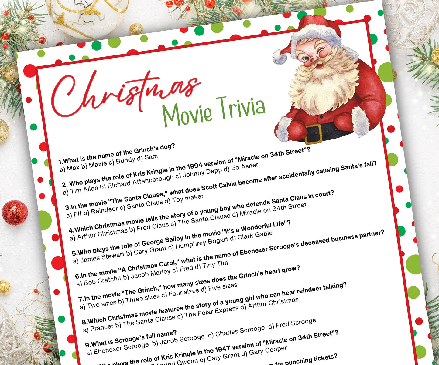 Holiday Party Game | Printable Movie Trivia | Fun Christmas Party Game | Christmas Day | Family Christmas Game | Kids & Adults I Church Xmas-Christmas -TheHustlingCatLady-Party Games