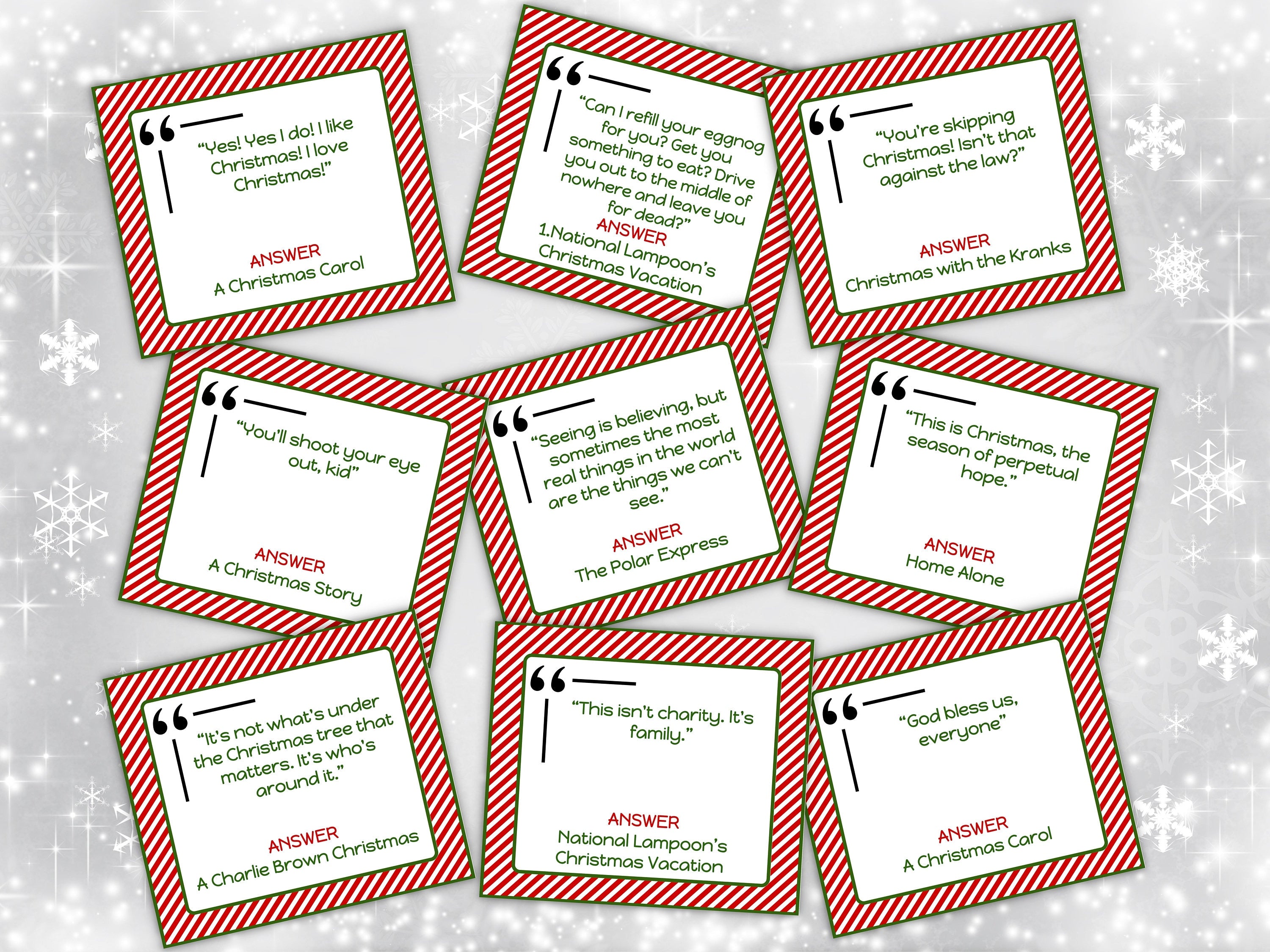 Name the Christmas Movie Game I Adult Christmas I Office Coworkers Game I Festive Brunch Ideas I Office Trivia Night I Printable Xmas Party-Christmas -TheHustlingCatLady-Party Games