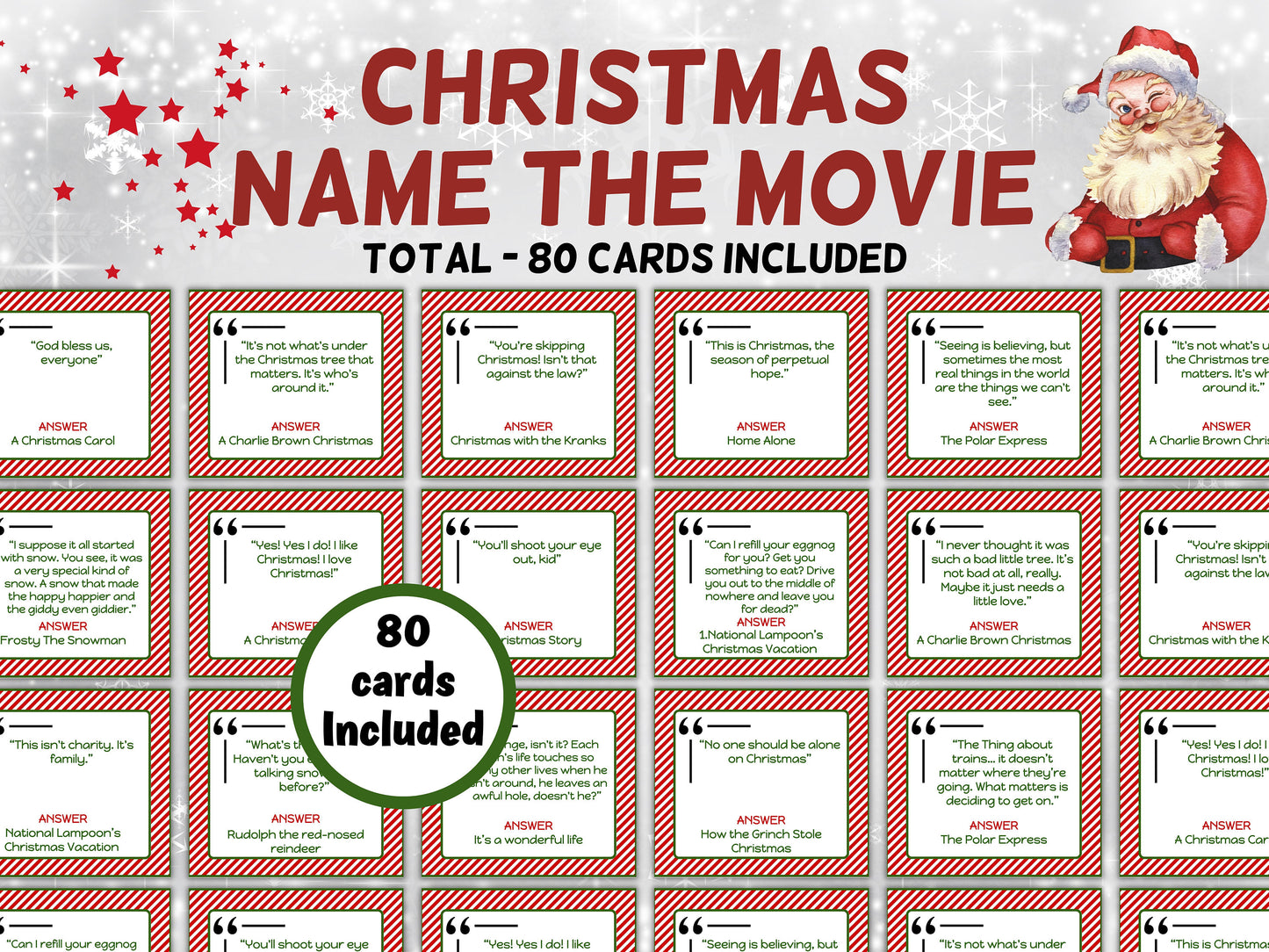 Name the Christmas Movie Game I Adult Christmas I Office Coworkers Game I Festive Brunch Ideas I Office Trivia Night I Printable Xmas Party-Christmas -TheHustlingCatLady-Party Games