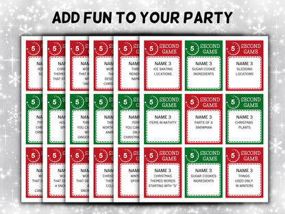 5 second christmas game I Office Coworkers Game I Festive Brunch Ideas I Office game Night I Printable Xmas Party I Classroom Christmas-Christmas -TheHustlingCatLady-Party Games