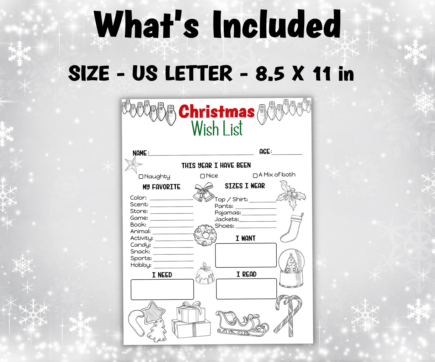 Letter To Santa Coloring Page I Printable Letter To Santa | Letter To Santa Claus | Christmas Santa Letter | Printable Template-Christmas -TheHustlingCatLady-Stickers, Labels & Tags