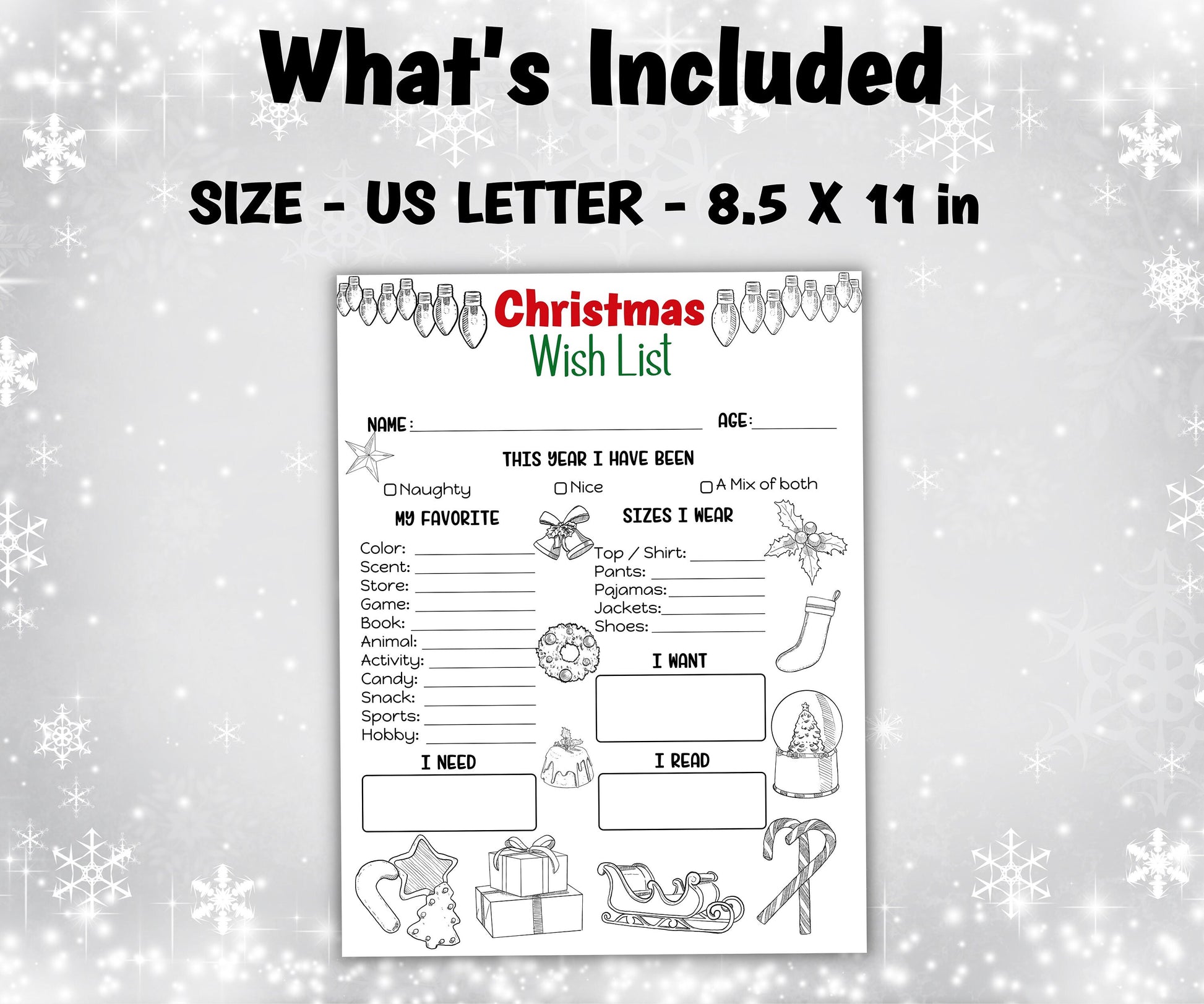 Letter To Santa Coloring Page I Printable Letter To Santa | Letter To Santa Claus | Christmas Santa Letter | Printable Template-Christmas -TheHustlingCatLady-Stickers, Labels & Tags