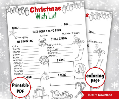 Letter To Santa Coloring Page I Printable Letter To Santa | Letter To Santa Claus | Christmas Santa Letter | Printable Template-Christmas -TheHustlingCatLady-Stickers, Labels & Tags