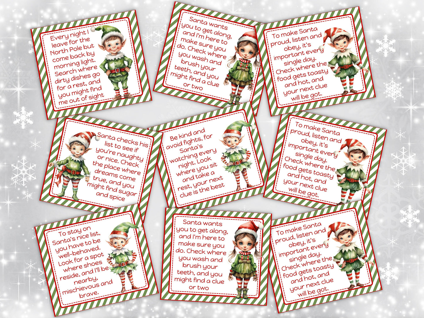 Elf Scavenger Hunt | Elf Props | Printable Elf Game | Christmas Elves Kid Treasure Hunt Clues | Elf Arrival Family Games | Mischief Elf game-Christmas -TheHustlingCatLady-Party Games