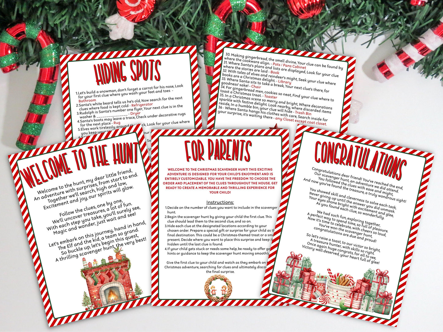 Xmas Scavenger Hunt Activity | Indoor Scavenger Hunt | Christmas Elf Scavenger Hunt | Christmas Printable Games For Kids | Games And Puzzles-Christmas -TheHustlingCatLady-Party Games