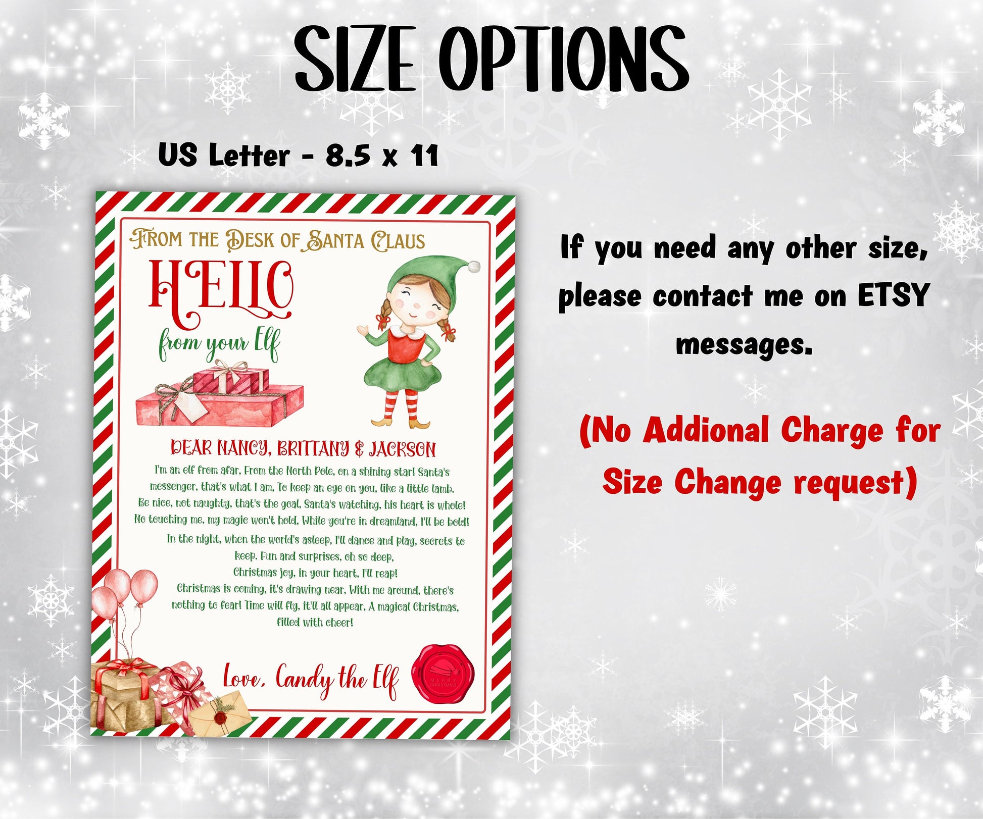 Elf is back letter, Elf arrival letter, elf return letter, elf goodbye letter, Letter from Elf pack, From the desk of, Canva Template, edit-Christmas -TheHustlingCatLady-Calendars & Planners