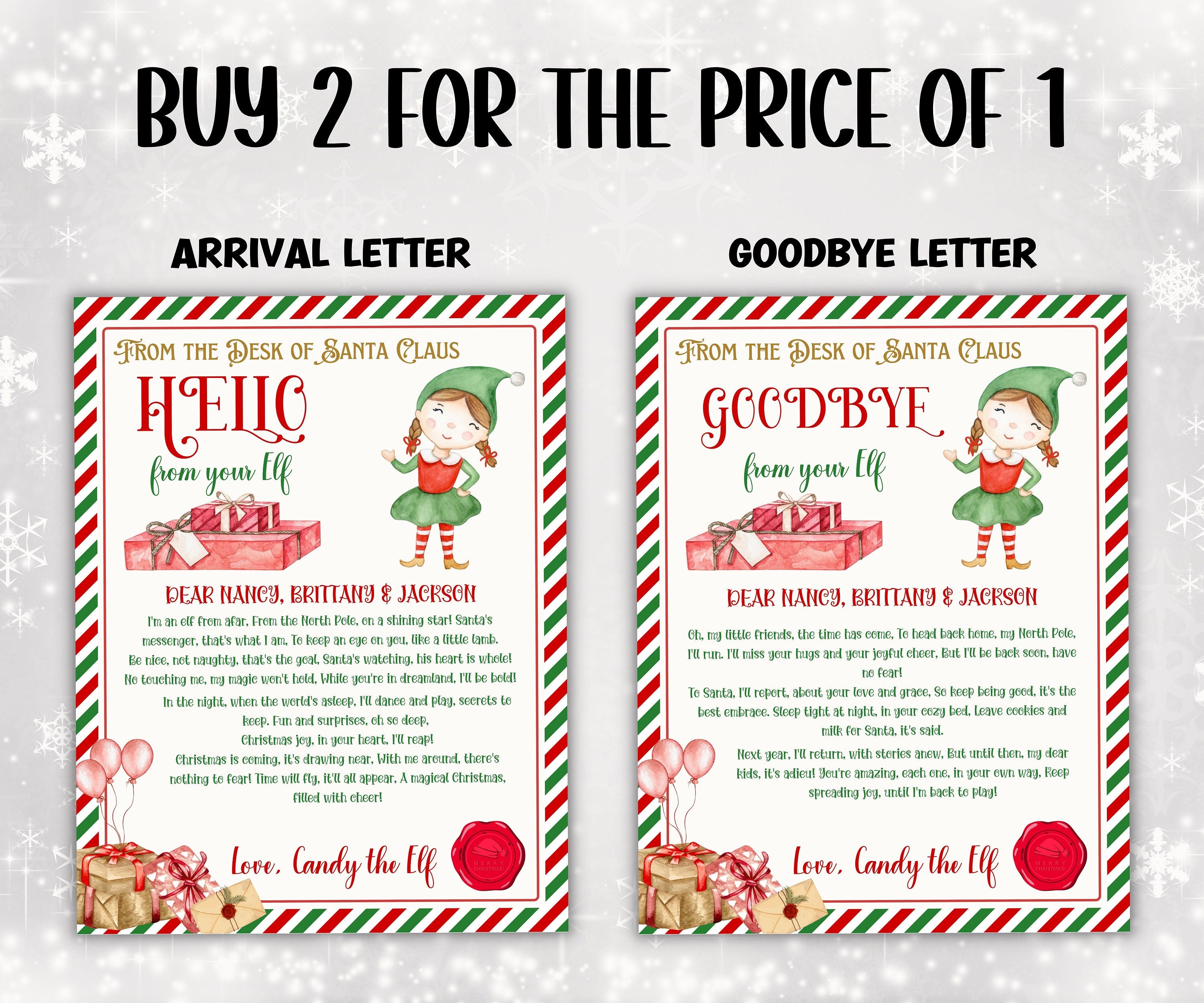 Elf is back letter, Elf arrival letter, elf return letter, elf goodbye letter, Letter from Elf pack, From the desk of, Canva Template, edit-Christmas -TheHustlingCatLady-Calendars & Planners