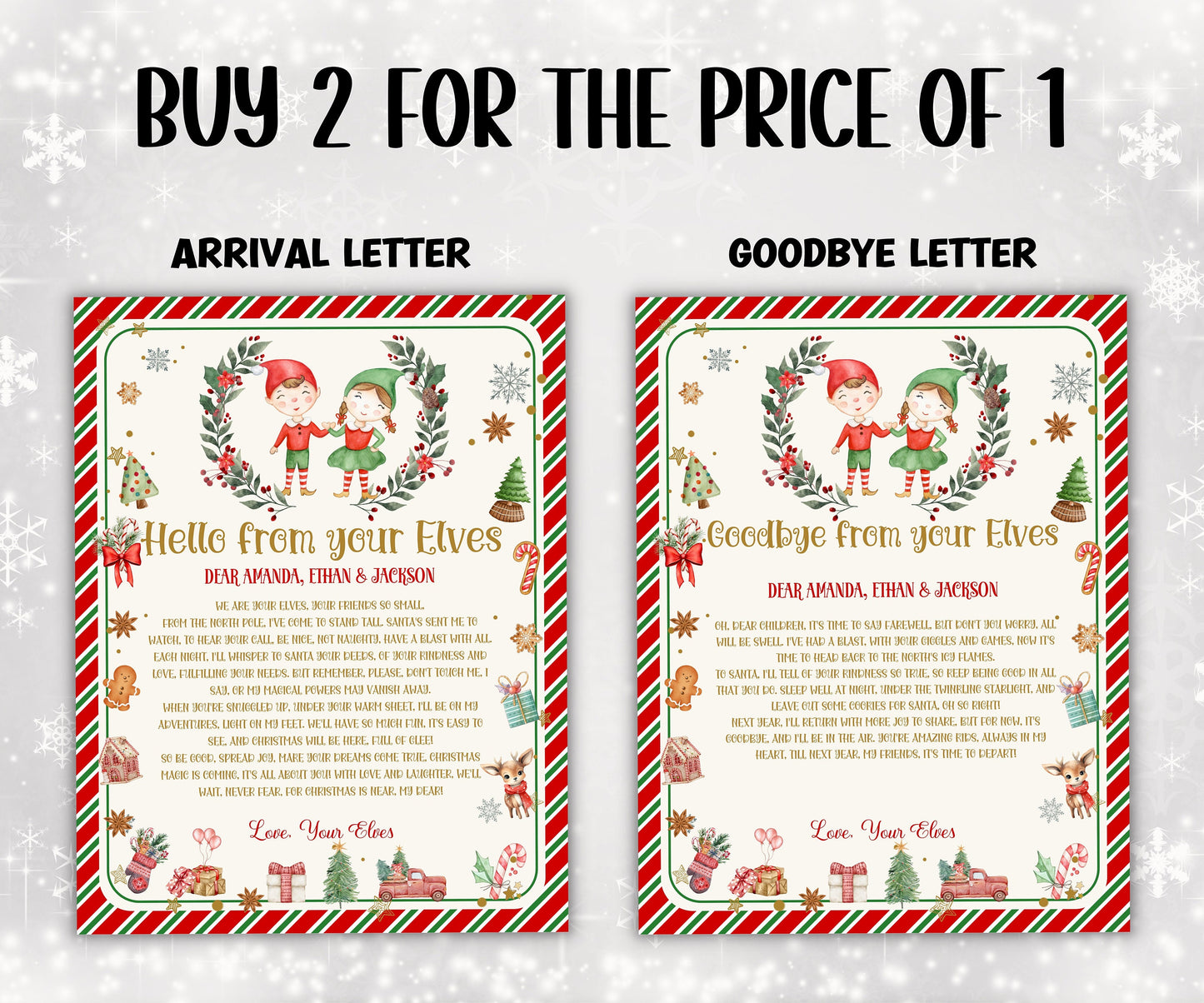 Naughty Girl Elf, Boy Elf shenanigans, two elves letter, two elfs, I'm back elf letter, baby elf, kids teens, christmas elf activity-Christmas -TheHustlingCatLady-Templates