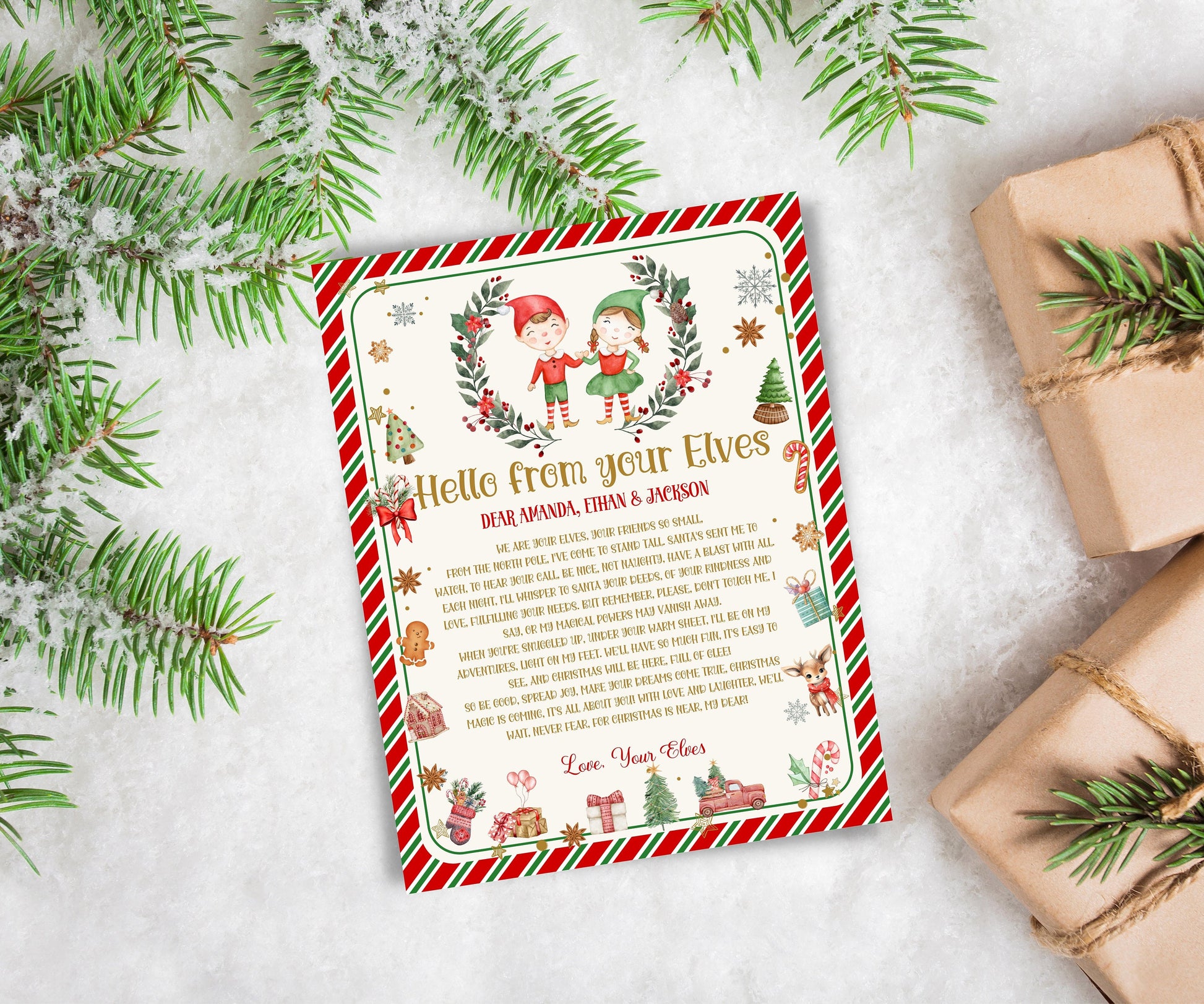 Naughty Girl Elf, Boy Elf shenanigans, two elves letter, two elfs, I'm back elf letter, baby elf, kids teens, christmas elf activity-Christmas -TheHustlingCatLady-Templates