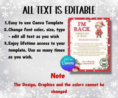 Editable Elf Arrival Letter, Christmas Elf Welcome Letter, Festive Season Celebration Letter, Printable Template, Elf Arrival Letter,-Christmas -TheHustlingCatLady-Stickers, Labels & Tags