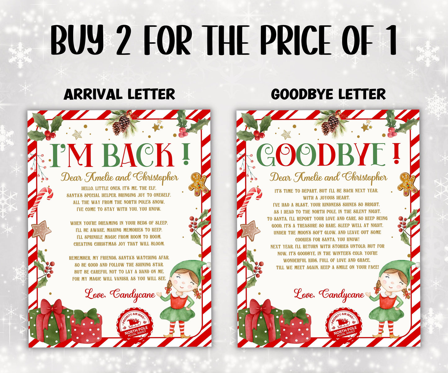 Editable Elf Arrival Letter, Return Letter, Christmas Elf, I'm Back, Elf Welcome, Christmas Elf Letter, From Your Elf, Printable Template-Christmas -TheHustlingCatLady-Calendars & Planners