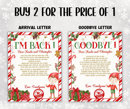 Elf Arrival | 30 Days Of Christmas | Elf Postcard | Elf Antics | Pre-Planned Elf Props | elf arrival letter I elf return letter I goodbye-Christmas -TheHustlingCatLady-Templates