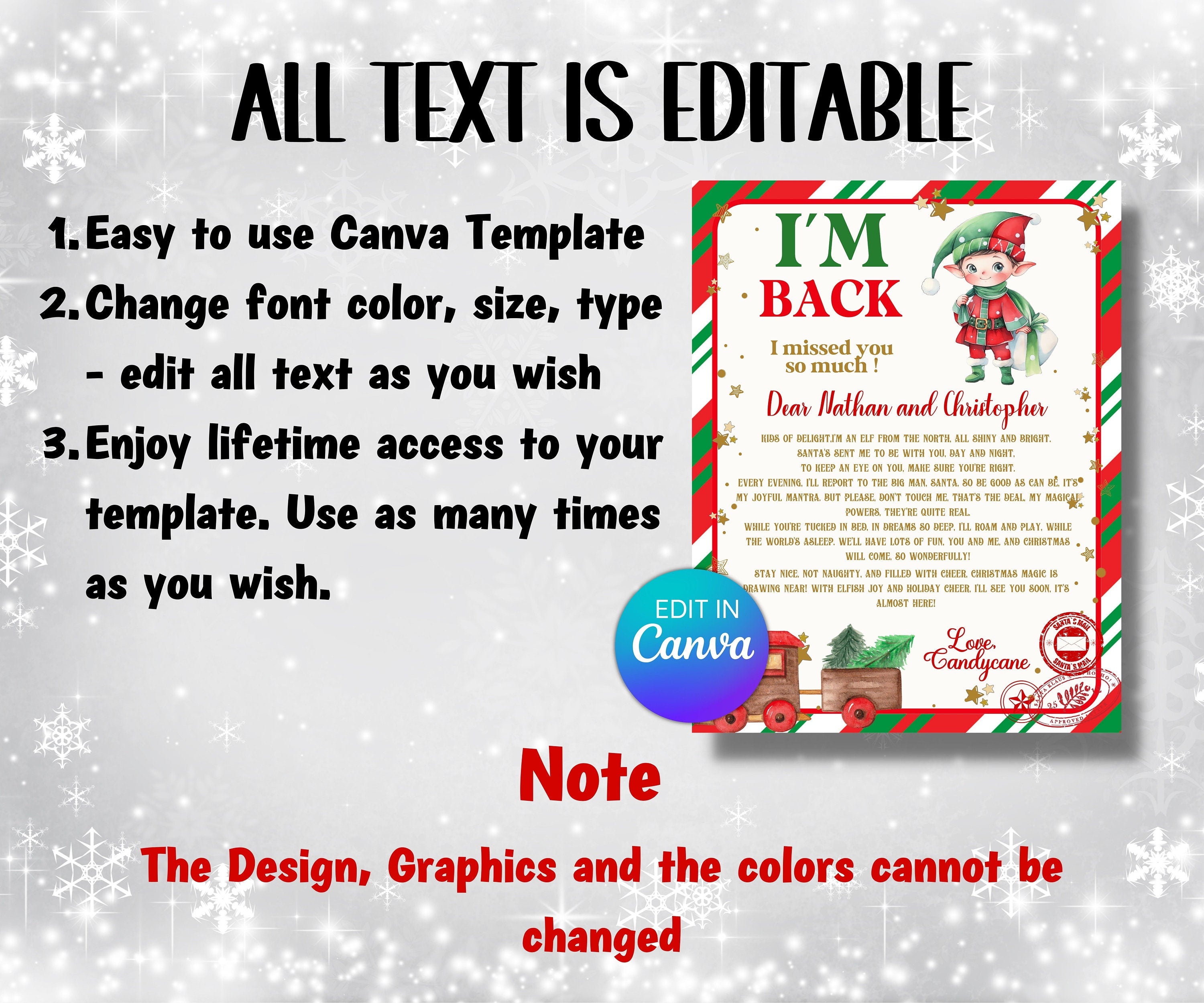 Baby elf, I'm back elf letter, kids teens elf letter, elf welcome letter, Christmas Elf letter, Printable elf letter, elf staging, santa-Christmas -TheHustlingCatLady-Templates