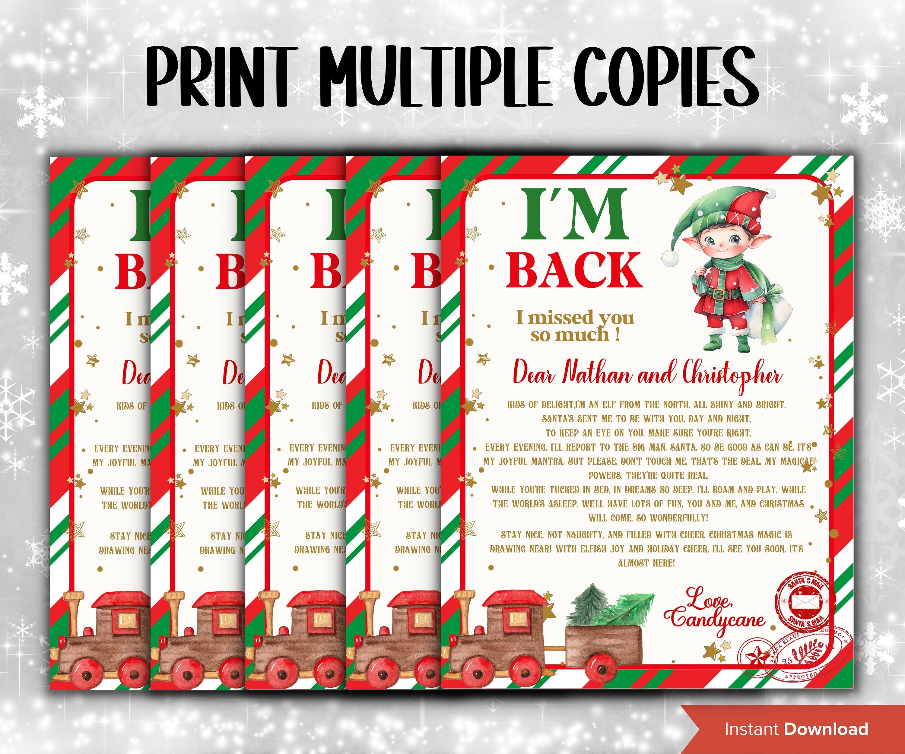 Baby elf, I'm back elf letter, kids teens elf letter, elf welcome letter, Christmas Elf letter, Printable elf letter, elf staging, santa-Christmas -TheHustlingCatLady-Templates