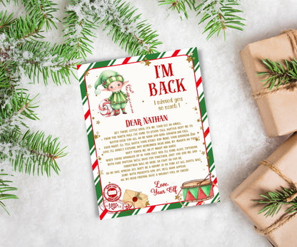 Welcome Boy Elf Activity, Editable Elf Letter, Elf Christmas letter, I'm back elf letter, goodbye elf, Christmas Activities, Elf Arrival Box-Christmas -TheHustlingCatLady-Templates