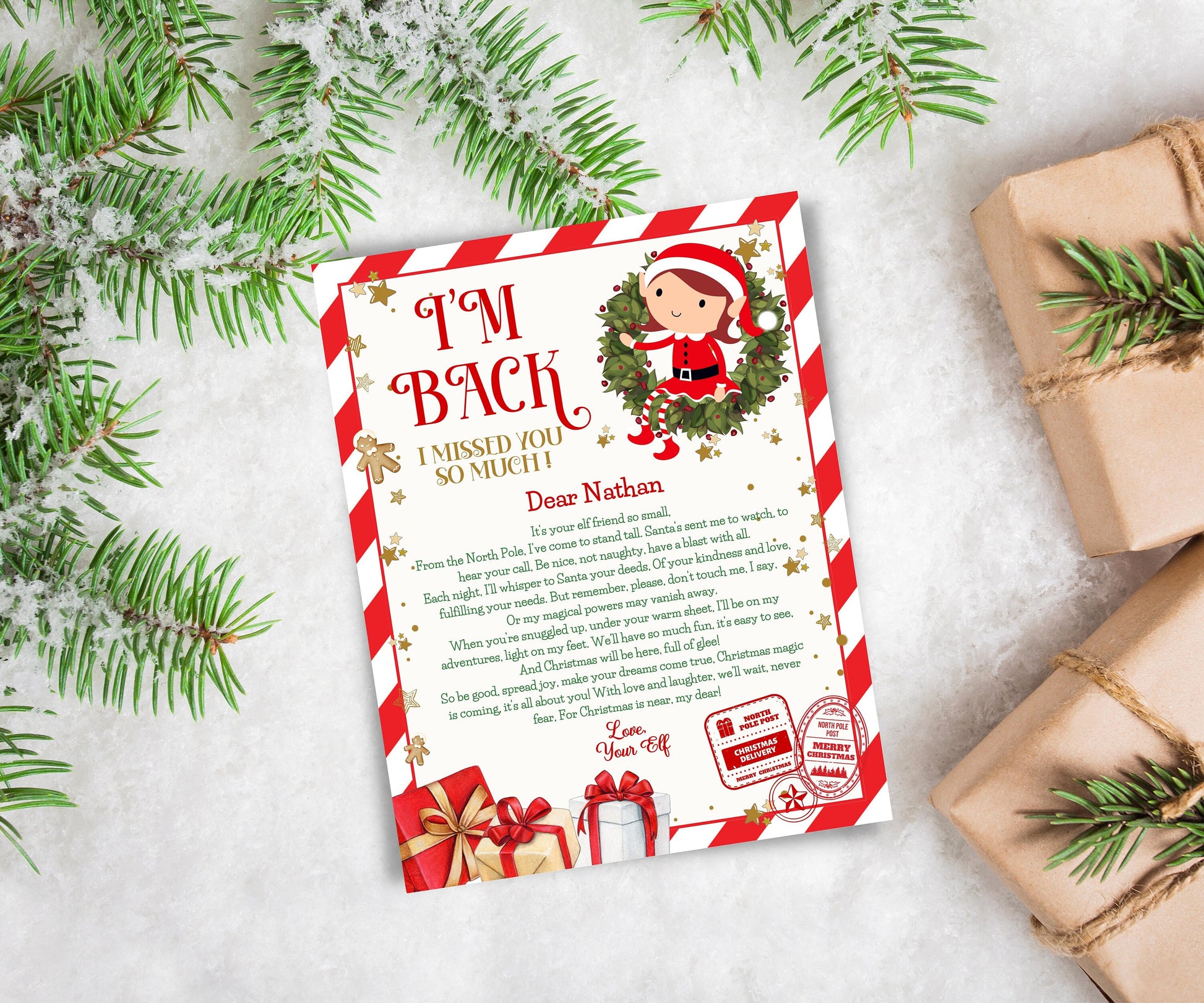 Elf Christmas Kit, Welcome Back Elf, Elf Arrival Box, Christmas Activities, Printable Elf, I’m back, elf arrival, return letter, goodbye-Christmas -TheHustlingCatLady-Templates