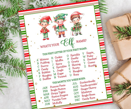 Elf name generator, Christmas activities, Holiday party games, What's Your Elf name, Elf name tag game, Kids Christmas, Elf name board sign-Christmas -TheHustlingCatLady-Stickers, Labels & Tags