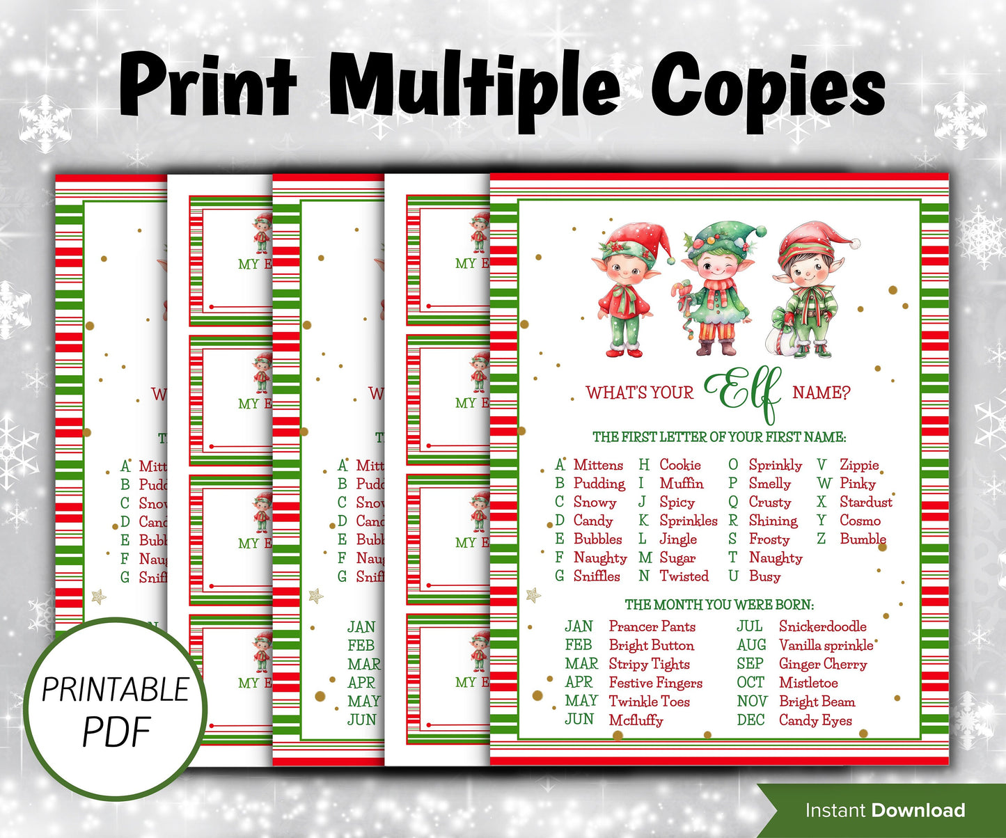 Elf name generator, Christmas activities, Holiday party games, What's Your Elf name, Elf name tag game, Kids Christmas, Elf name board sign-Christmas -TheHustlingCatLady-Stickers, Labels & Tags