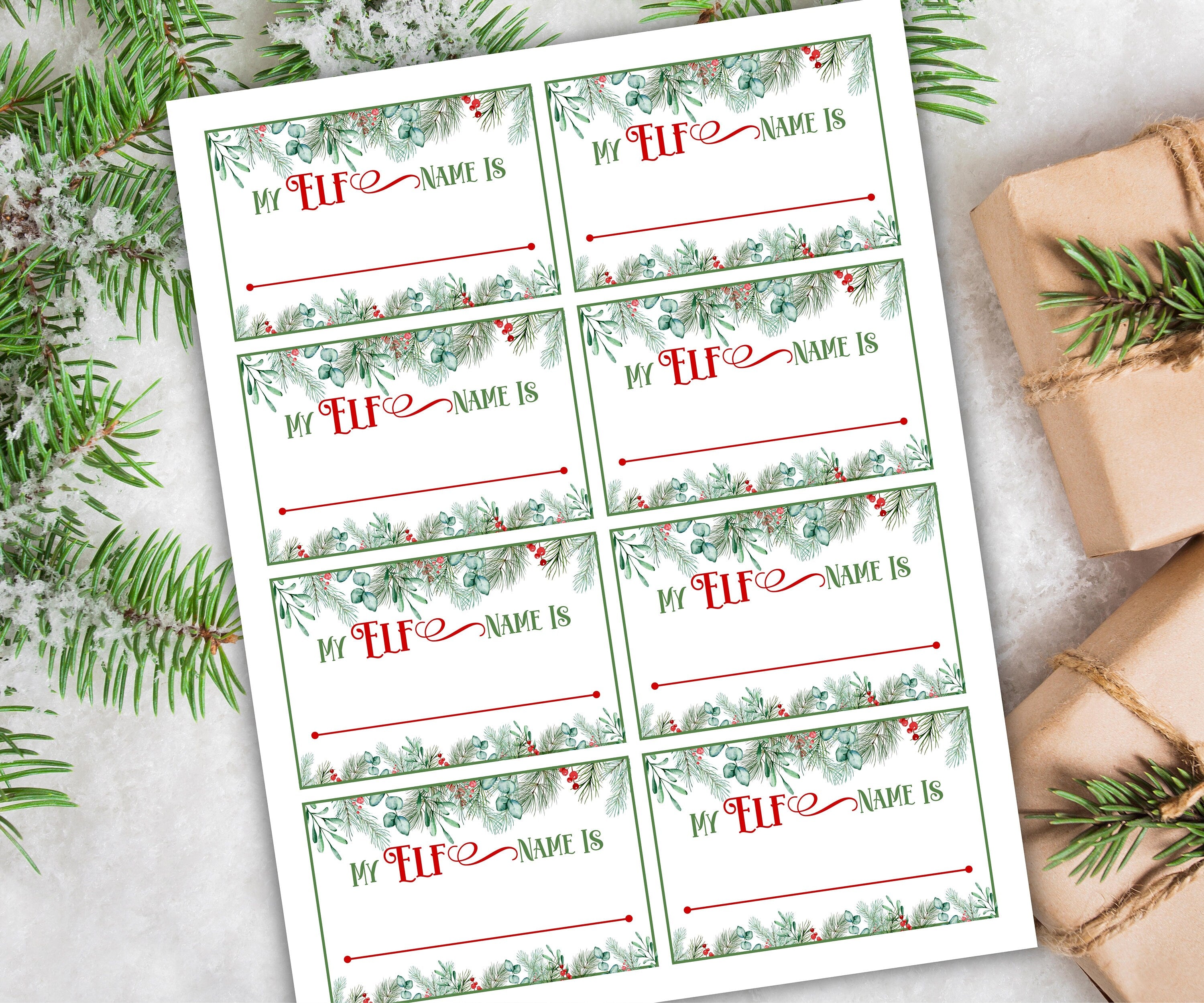 What's Your Elf name, Elf name board sign, Elf name generator, Christmas activities, Holiday party games, Elf name tag game, Kids Christmas-Christmas -TheHustlingCatLady-Stickers, Labels & Tags