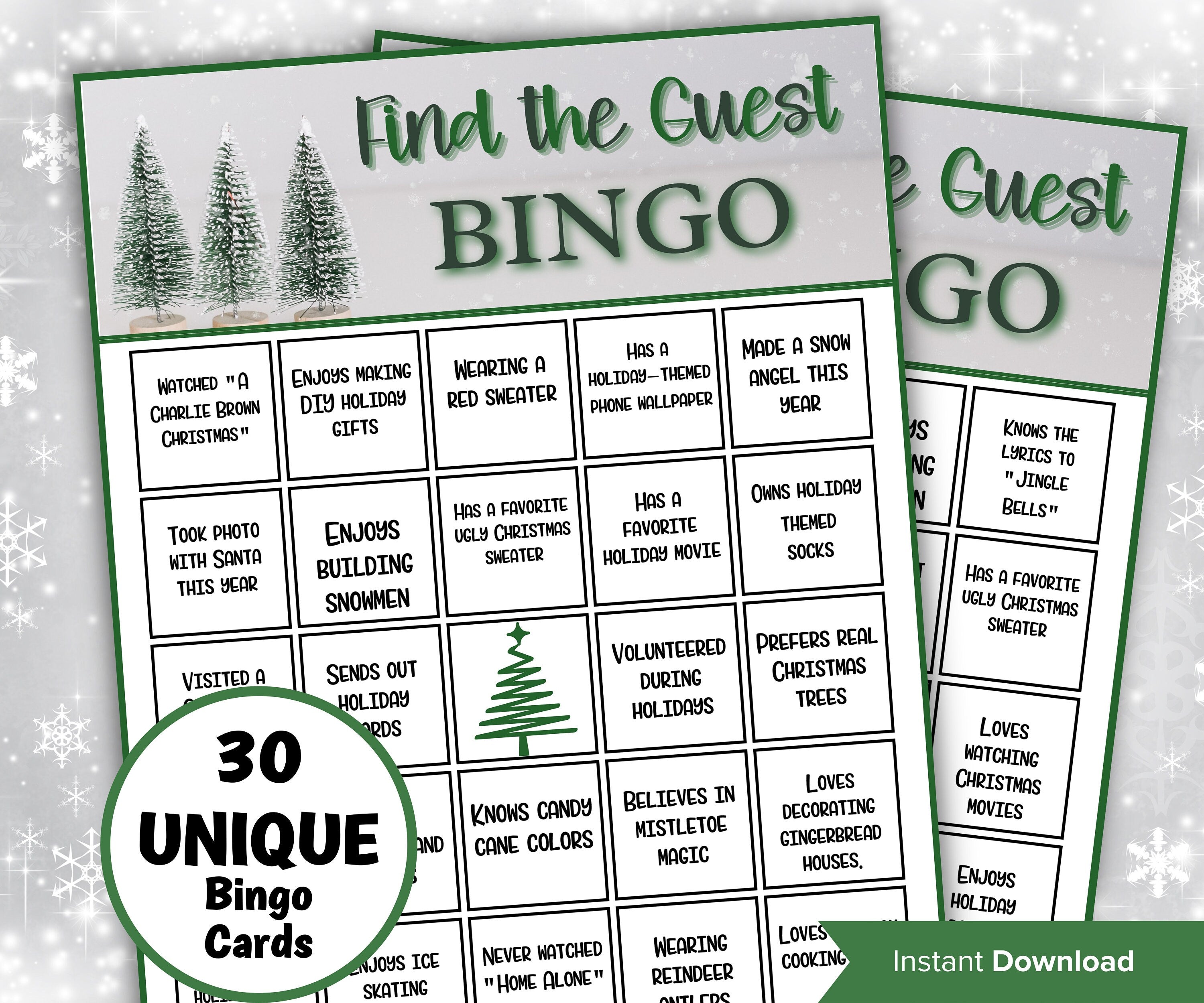 Christmas Find The Guest Game | Christmas Bingo | Find The Guest Bingo Game | Human Bingo | Office Party Game | Find Someone Who I Xmas game-Christmas -TheHustlingCatLady-Party Games