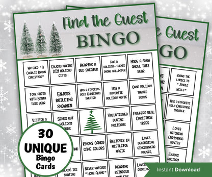 Christmas Find The Guest Game | Christmas Bingo | Find The Guest Bingo Game | Human Bingo | Office Party Game | Find Someone Who I Xmas game-Christmas -TheHustlingCatLady-Party Games