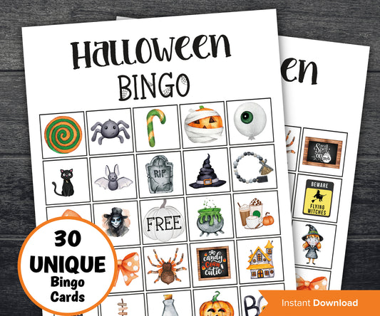 Halloween Bingo | Instant Download | Halloween Classroom Activity | Halloween Game | Bingo Cards | Halloween Activities For Kids-Halloween Printables -TheHustlingCatLady-Party Games