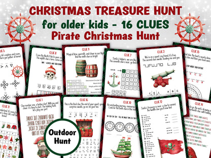 Pirate Treasure Hunt Christmas Activity | Outdoor Scavenger Hunt | Christmas Pirate Scavenger Hunt | Christmas Printable Games For teens-Christmas -TheHustlingCatLady-Party Games