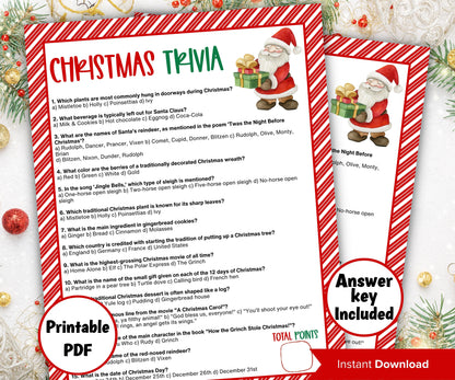 Christmas Trivia Game | Holiday Party Games | Family Christmas Game | Printable Trivia | Holiday Trivia | Christmas Day | Kids & Adults-Christmas -TheHustlingCatLady-Party Games