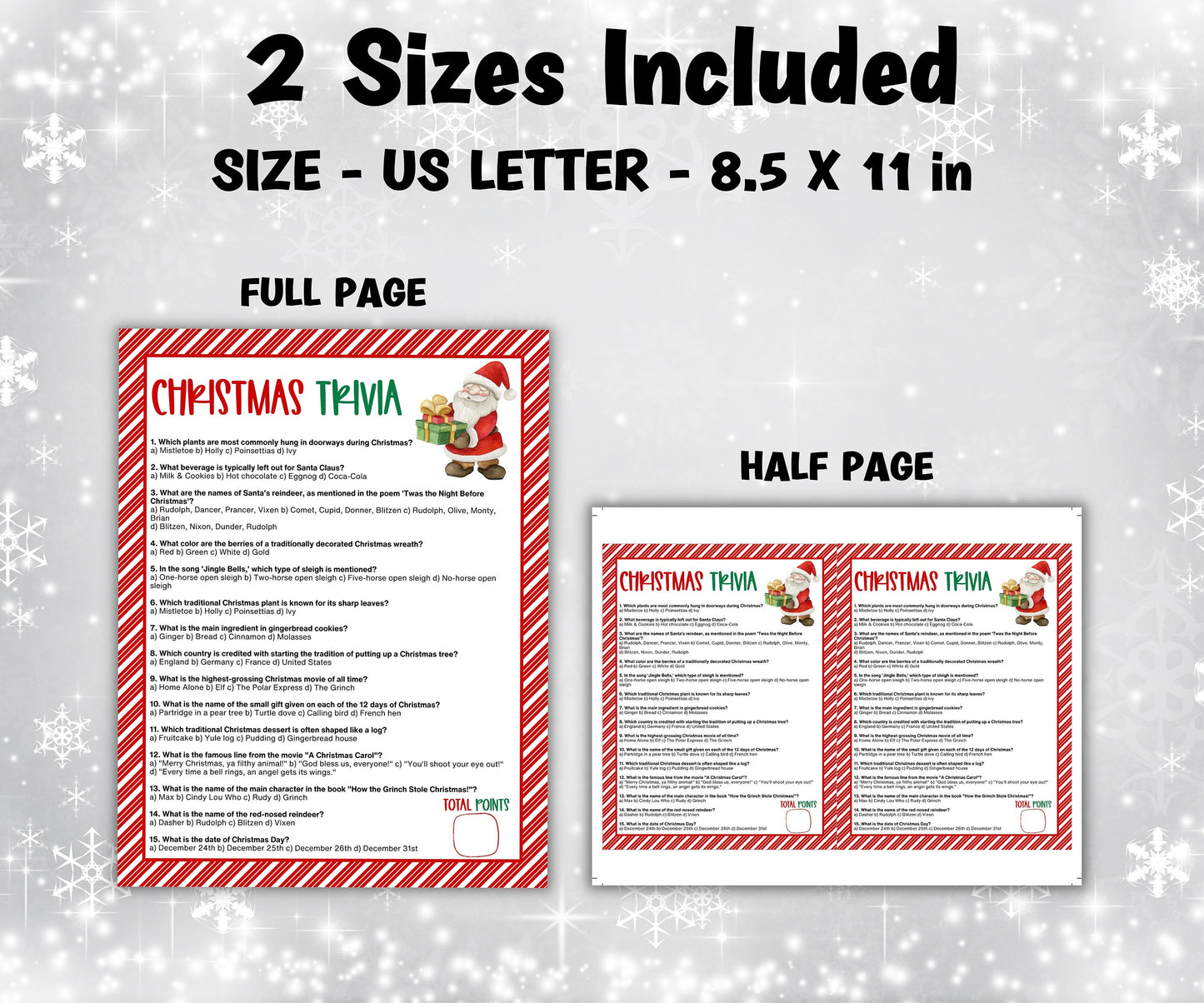 Christmas Trivia Game | Holiday Party Games | Family Christmas Game | Printable Trivia | Holiday Trivia | Christmas Day | Kids & Adults-Christmas -TheHustlingCatLady-Party Games