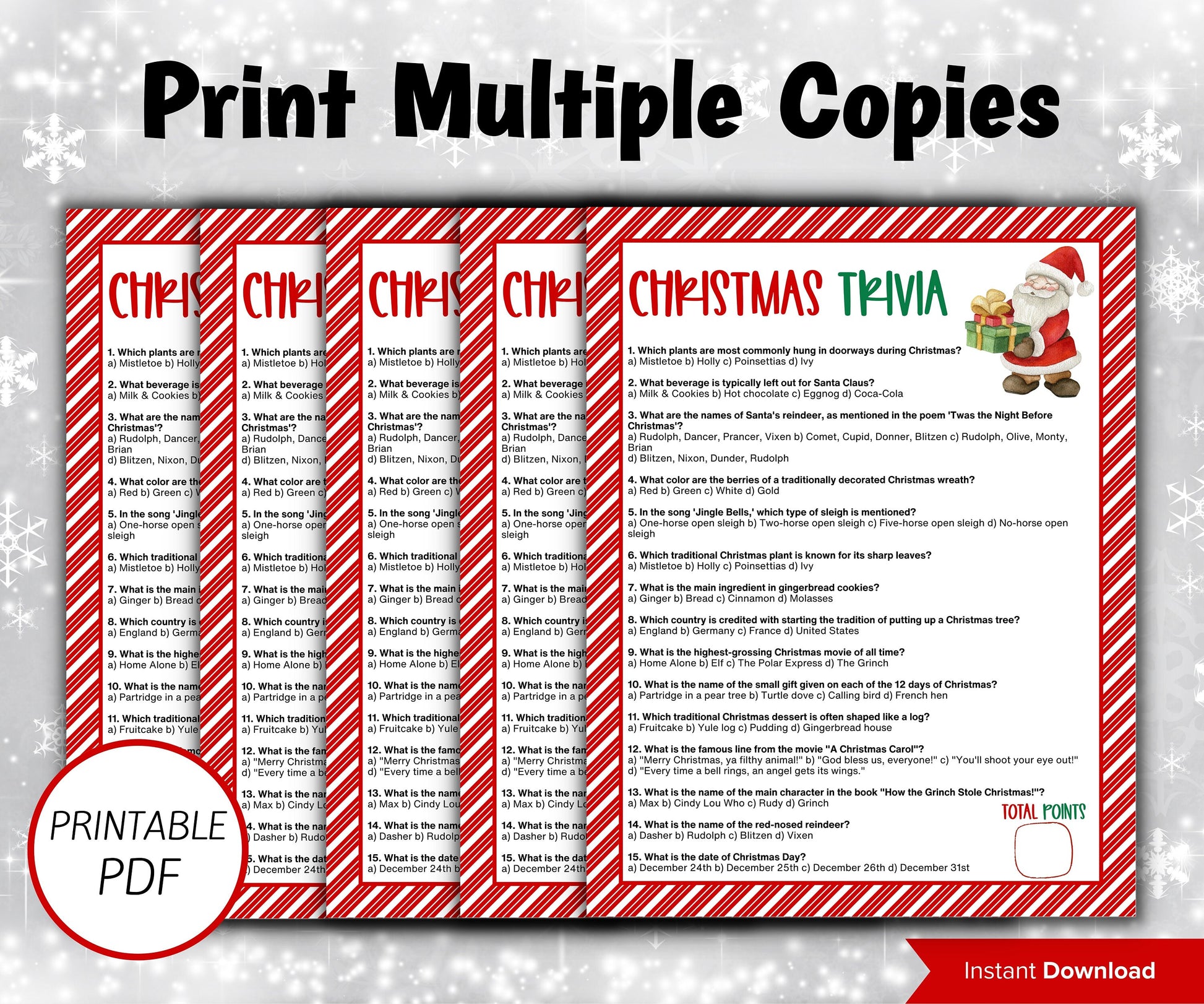 Christmas Trivia Game | Holiday Party Games | Family Christmas Game | Printable Trivia | Holiday Trivia | Christmas Day | Kids & Adults-Christmas -TheHustlingCatLady-Party Games